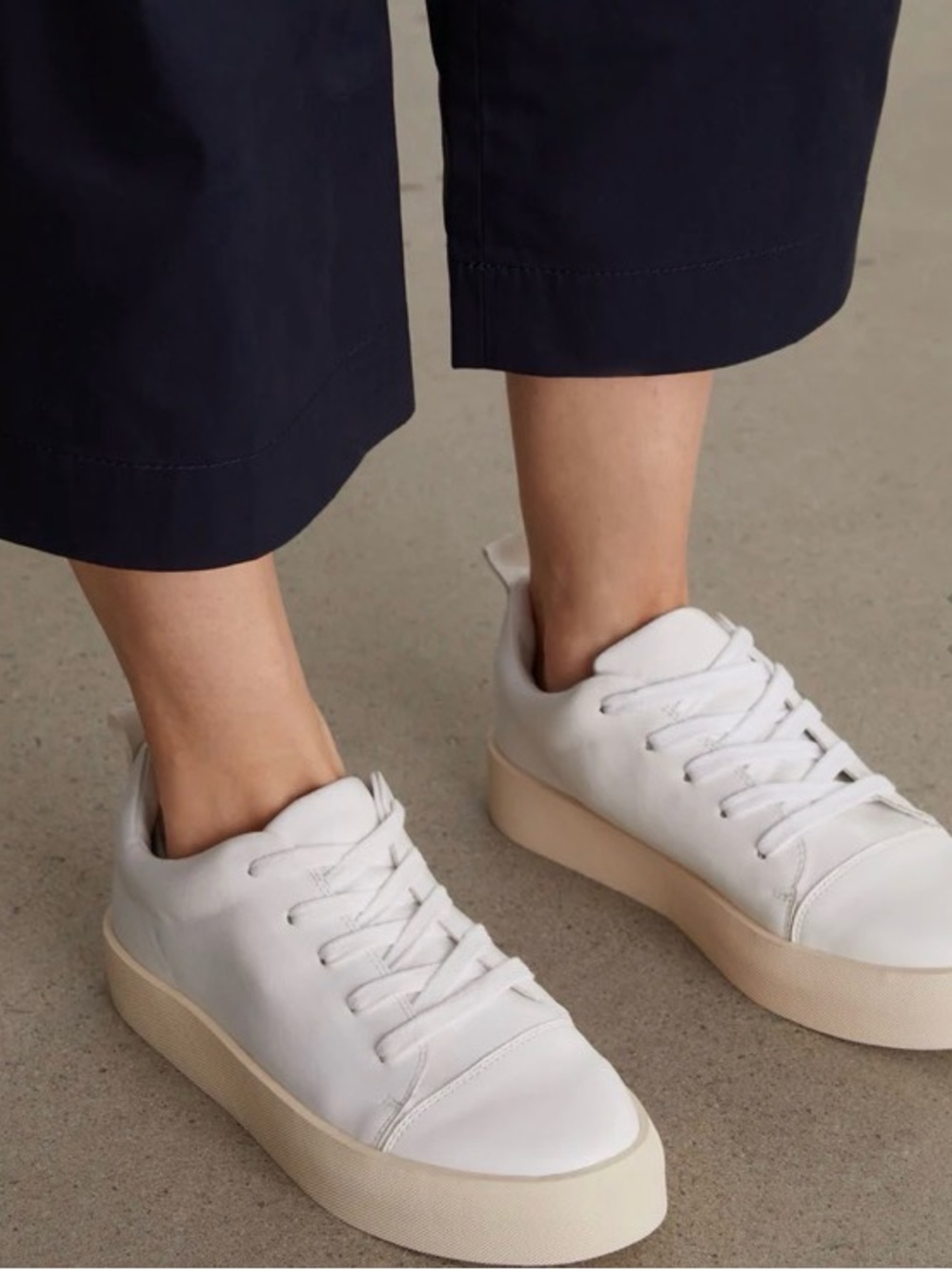 Matt & Nat White Sneakers with Cream Platform Sole